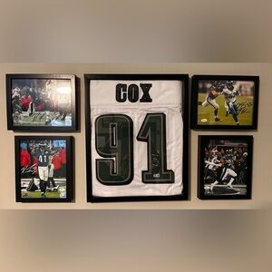 GO BIRDS ! Eagles Autographed Photos and Jersey COA